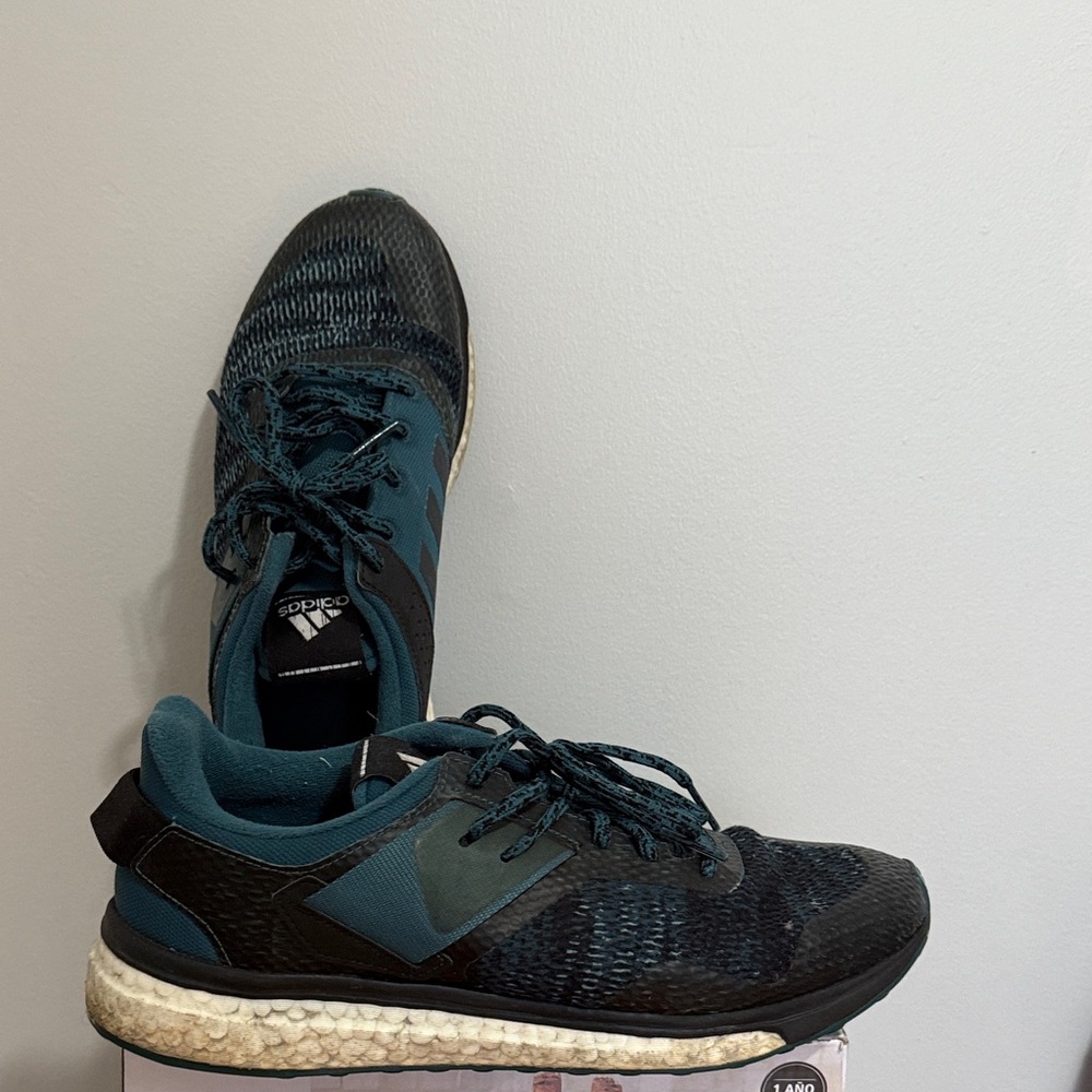 Adidas Black and Teal Athletic Sneakers